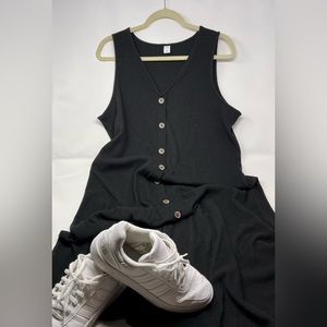 Long ribbed tank dress with buttons size XL